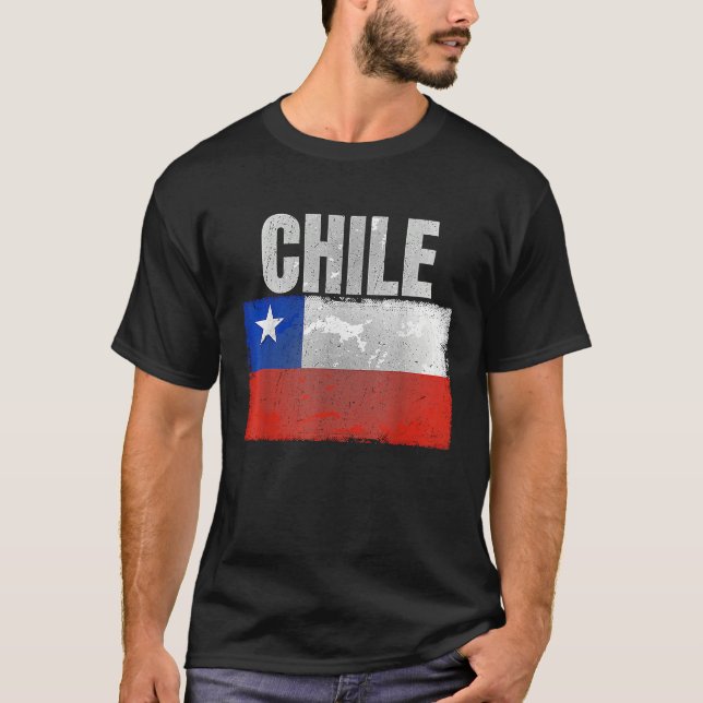 Distressed Chile Flag Graphic for Men Women Hispan T-Shirt (Vorderseite)