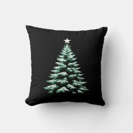 Distressed Christmas Tree Green Peppermint Stripes Kissen