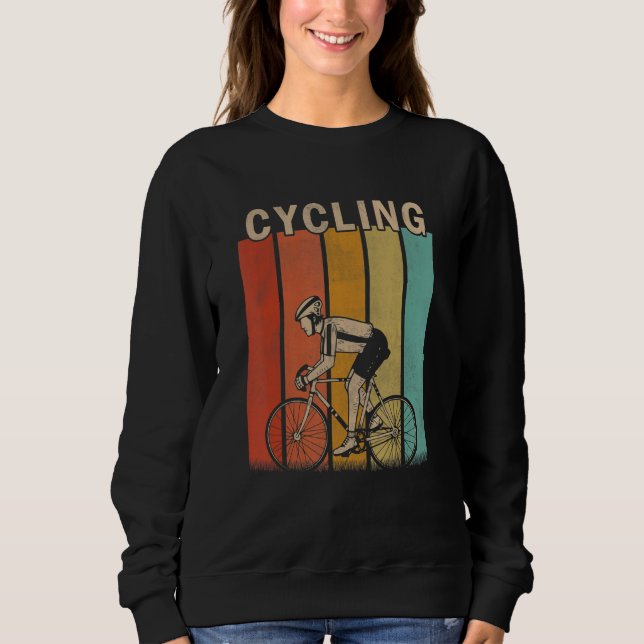 Distressed Cycling   Men Women Cute Cycling Retro Sweatshirt (Vorderseite)