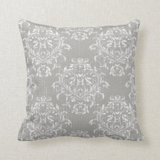 Distressed Damask-Wurfkissen - Grau Kissen