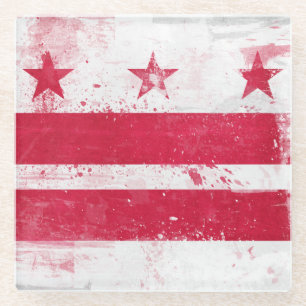 Distressed District of Columbia Flag Glasuntersetzer