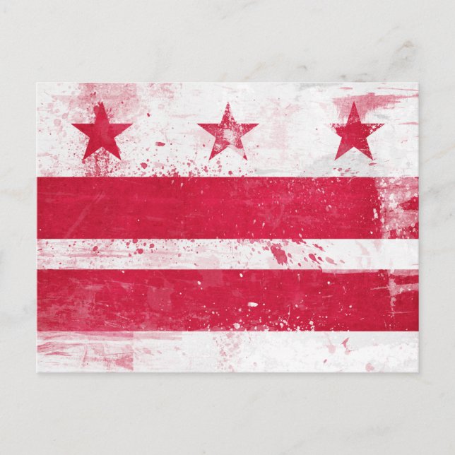 Distressed District of Columbia Flag Postkarte (Vorderseite)