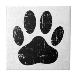 Distressed Dog Pawprint Canine Paw Fliese