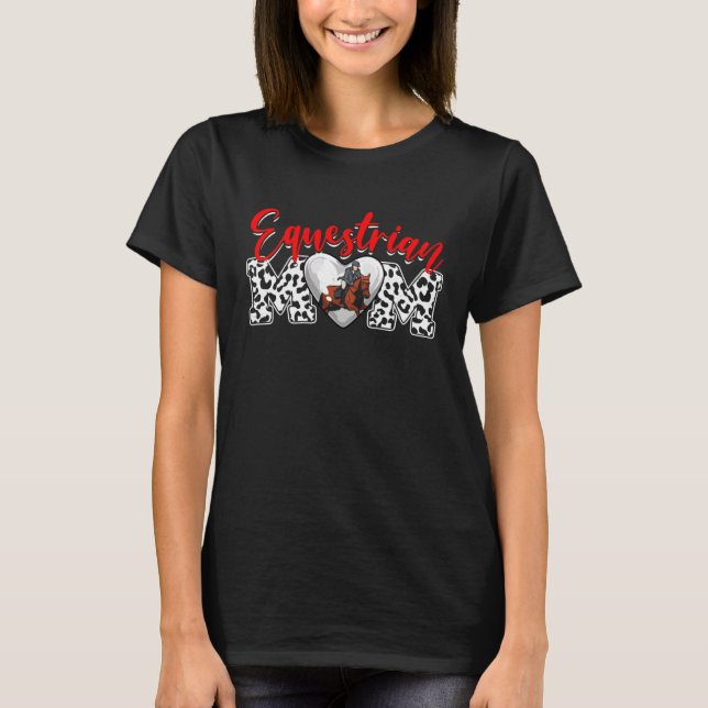 Distressed Equestrian Heart Equestrian Mom Mother  T-Shirt (Vorderseite)