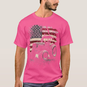 Distressed Farm Schlepper USA-Flagge Patriotische T-Shirt