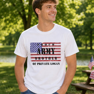 Distressed Flag Patriotisch Stolz Armee Bruder T-Shirt