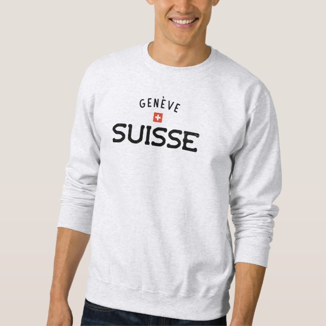 Distressed Geneve Suisse (Genfer Schweiz) Sweatshirt (Vorderseite)