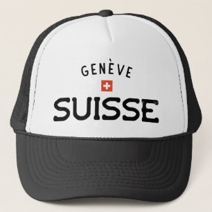 Distressed Geneve Suisse (Genfer Schweiz) Truckerkappe