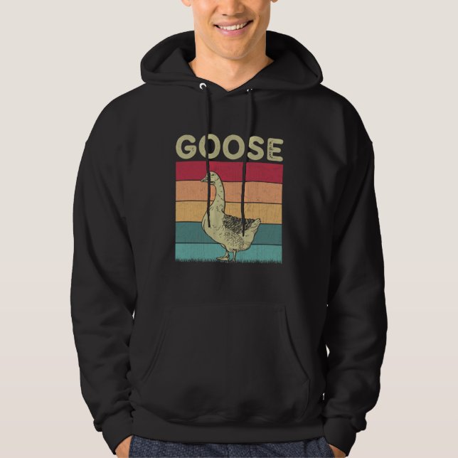 Distressed Goose Lover Boys Girls Retro Style Goos Hoodie (Vorderseite)