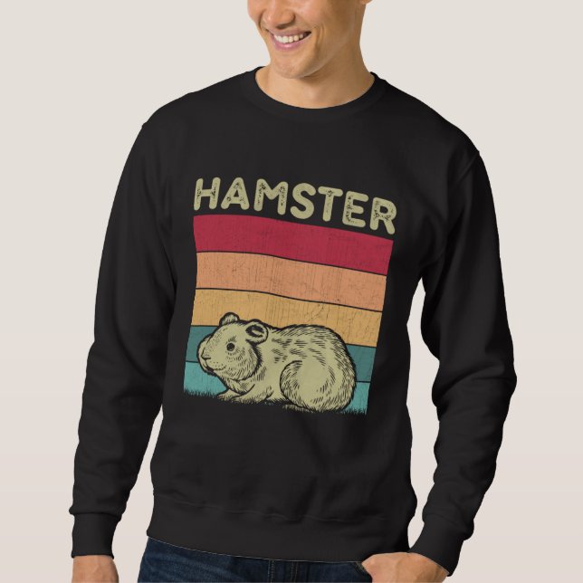 Distressed Hamster  Boys Girls Retro Style Hamster Sweatshirt (Vorderseite)