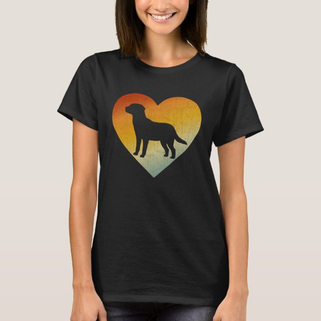 Distressed Heart Retro Style Men Women Labrador Do T-Shirt (Vorderseite)