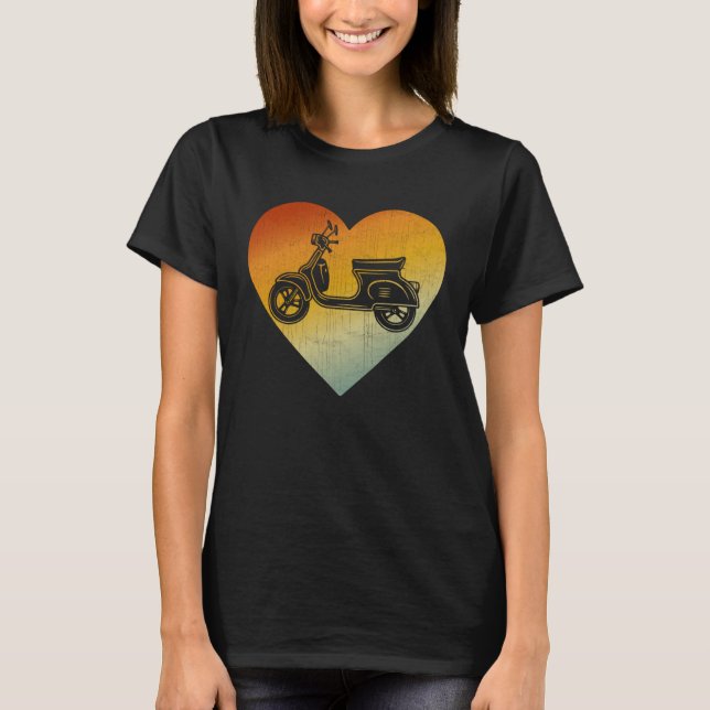 Distressed Heart Retro Style Men Women Scooters T-Shirt (Vorderseite)