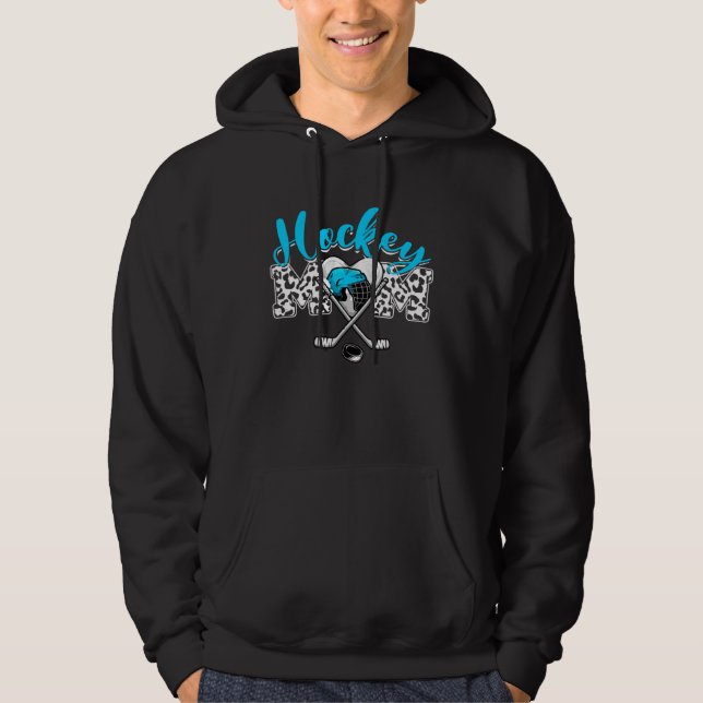 Distressed Hockey Heart Hockey Mom Mother s Day Hoodie (Vorderseite)