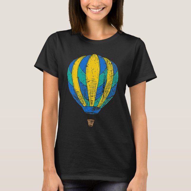 Distressed Hot Air Balloon Ballooning Women Men T-Shirt (Vorderseite)