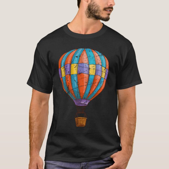 Distressed Hot Air Balloon Balloonist Balloons Fes T-Shirt (Vorderseite)