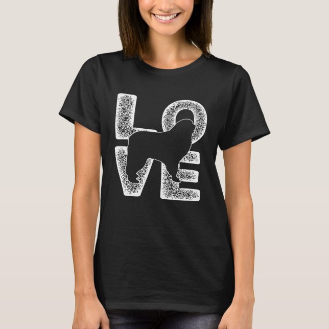 Distressed I Love My Great Pyrenees Dog  Theme T-Shirt (Vorderseite)