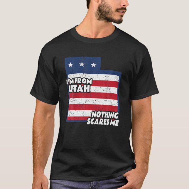 Distressed I’m From Utah Home State UT Nothing Sca T-Shirt (Vorderseite)