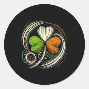 Distressed Ireland-Flagge Shamrock Irische Flaggen Runder Aufkleber