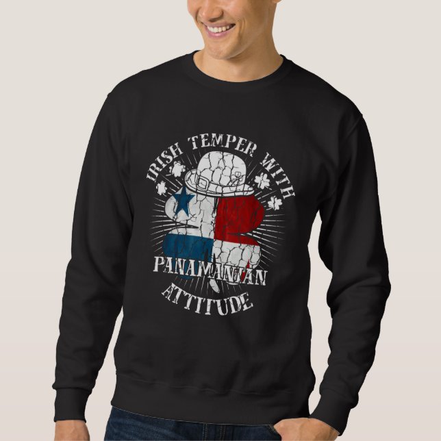 Distressed Irish Panamanian Attitude Patriotic Sha Sweatshirt (Vorderseite)