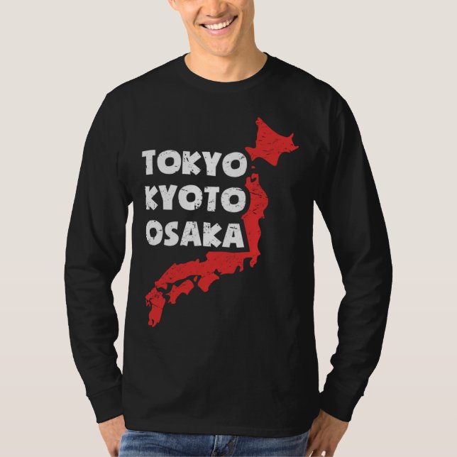 Distressed Japanese City of Osaka T-Shirt (Vorderseite)