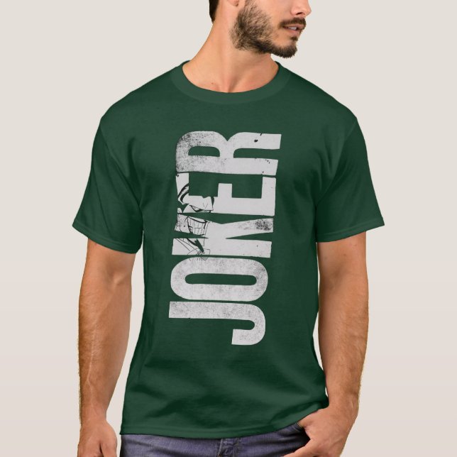 Distressed JOKER Graphic Dark Green T-Shirt (Vorderseite)