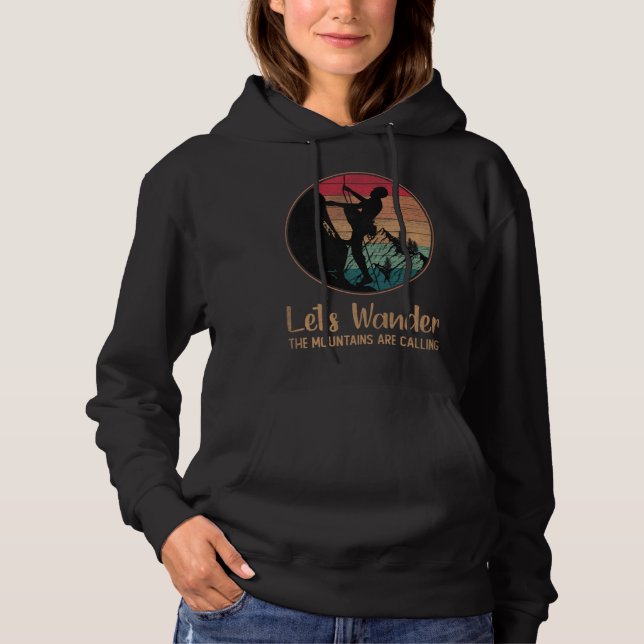 Distressed Let s Wander Mountains Are Calling Hoodie (Vorderseite)