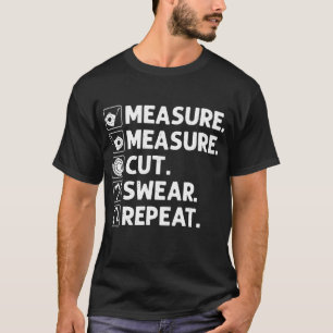 Distressed Measure Cut Swear Repeat T-Shirt