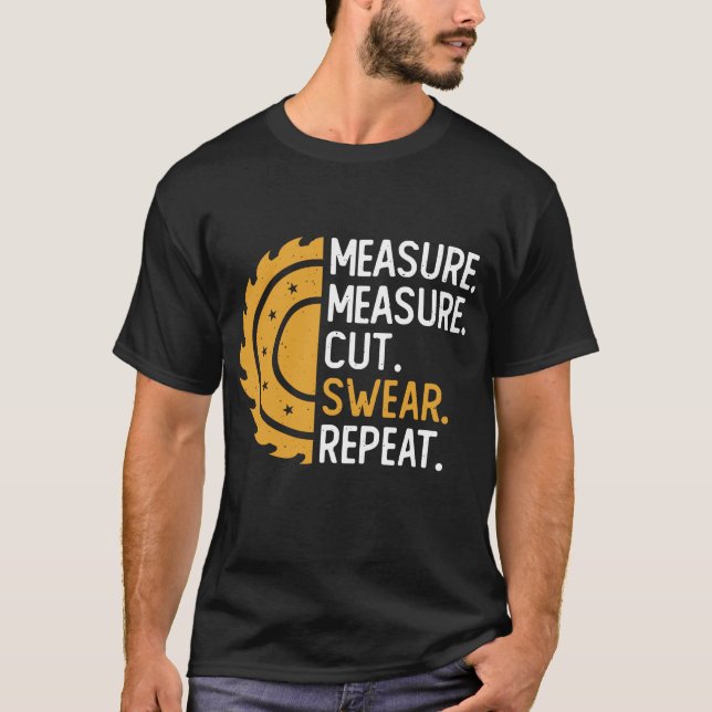 Distressed Measure Cut Swear Repeat T-Shirt (Vorderseite)