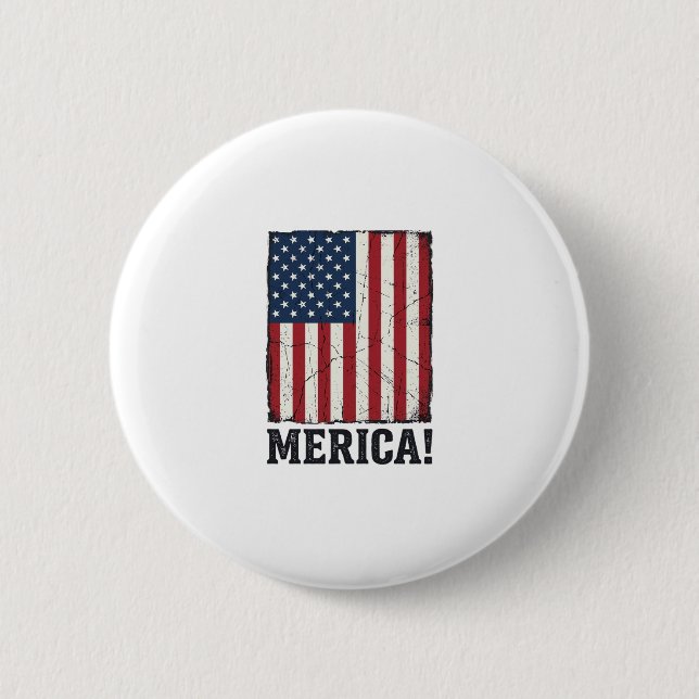 Distressed Merica Flagge Patrioten Vector-Shirt-De Button (Vorderseite)