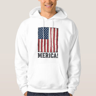 Distressed Merica Flagge Patriotisches Vektor-Shir Hoodie