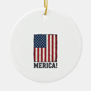 Distressed Merica Flagge Patriotisches Vektor-Shir Keramik Ornament