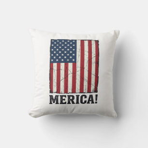 Distressed Merica Flagge Patriotisches Vektor-Shir Kissen