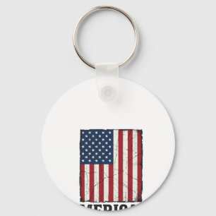 Distressed Merica Flagge Patriotisches Vektor-Shir Schlüsselanhänger