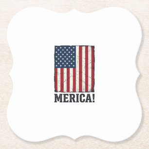 Distressed Merica Flagge Patriotisches Vektor-Shir Untersetzer