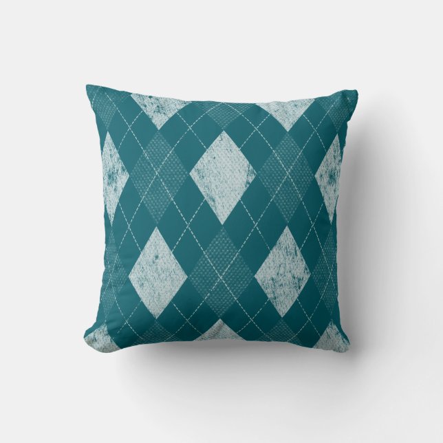 Distressed Monochrome Argyle Kissen (Vorderseite)