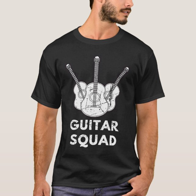 Distressed Musician Music Acoustic Guitar Squad Gu T-Shirt (Vorderseite)