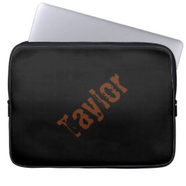 Distressed Name Tablet Case (Black & Rust)
