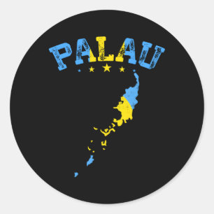 Distressed Palau-Flagge Patriotisch Runder Aufkleber
