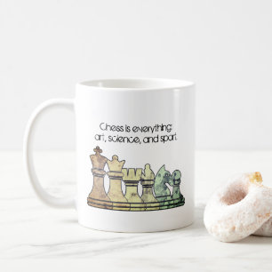 Distressed Retro Chess Teile in a Row Chess Quote Kaffeetasse