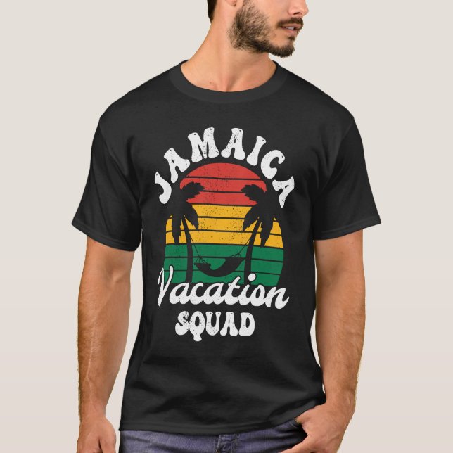 Distressed Retro Jamaica Vacation Squad Caribbean  T-Shirt (Vorderseite)