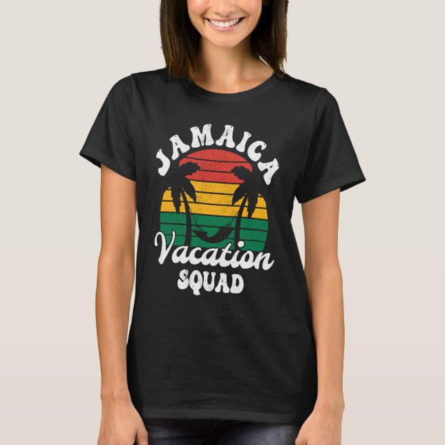 Distressed Retro Jamaica Vacation Squad Caribbean  T-Shirt (Vorderseite)