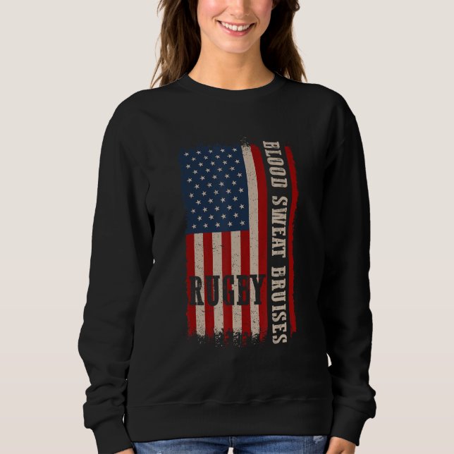 Distressed Rugby 4th of July USA Rugby American Fl Sweatshirt (Vorderseite)
