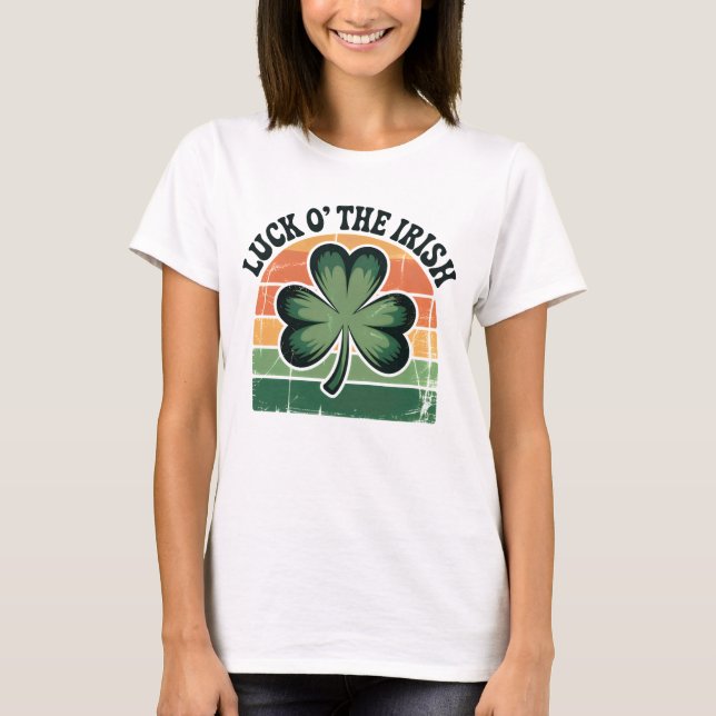 Distressed Shamrock Irish Feiertagsdesign T-Shirt (Vorderseite)