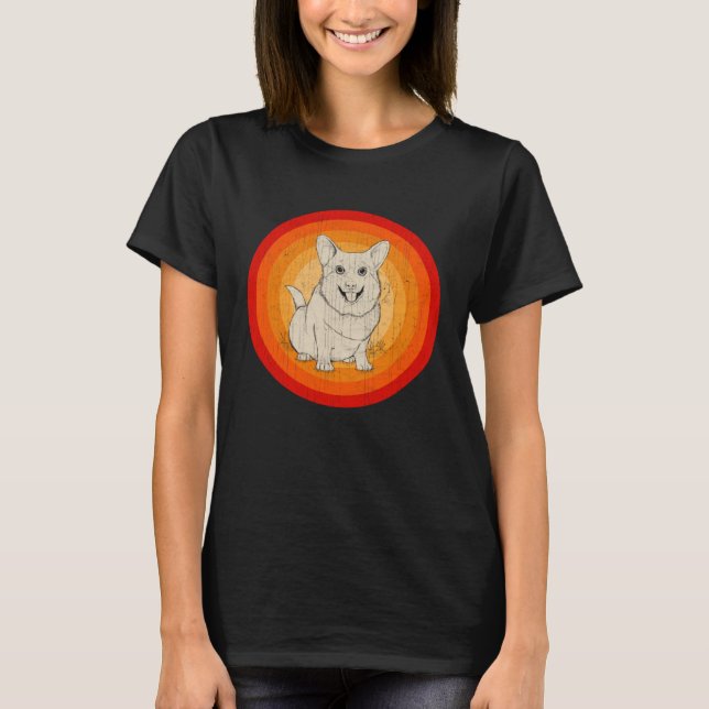 Distressed Shiba Inu Dog  Retro Style T-Shirt (Vorderseite)