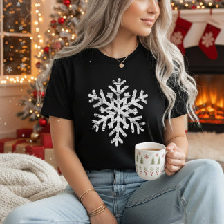 Distressed Snowflake Winter Christmas Tri-Blend Shirt