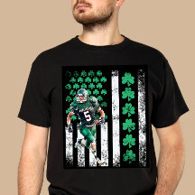Distressed St. Patrick’s Day Football T- shirt