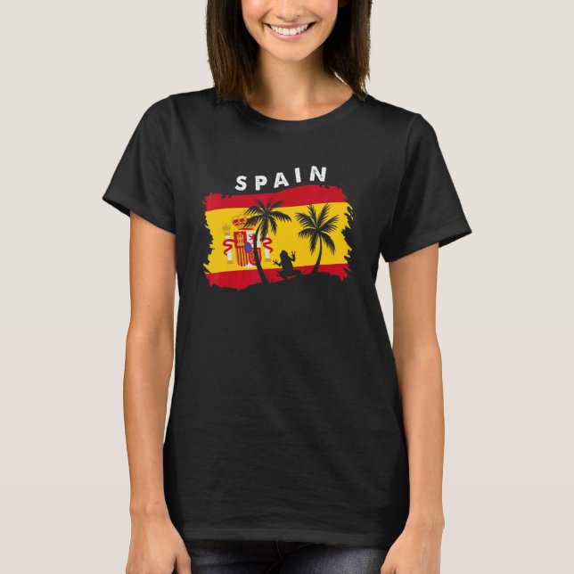 Distressed Style Spain Frog Present Spain T-Shirt (Vorderseite)