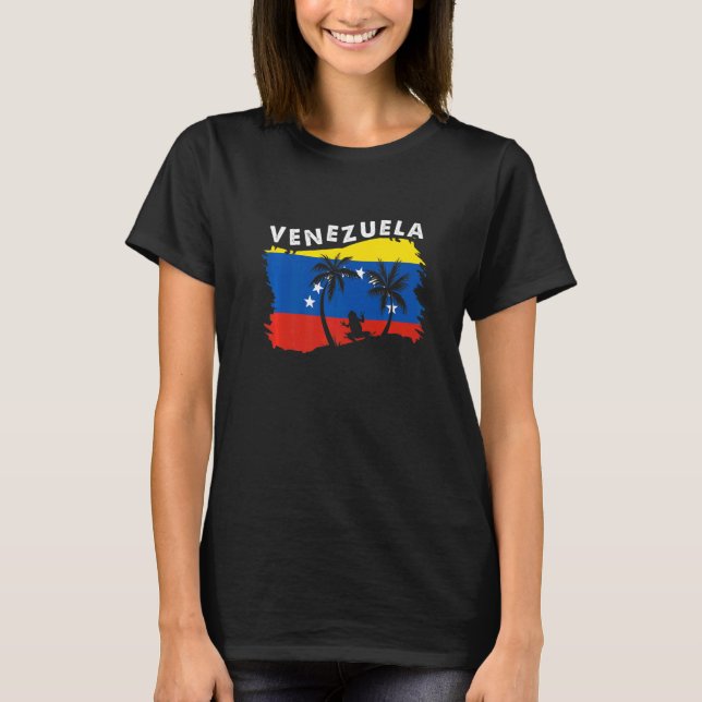 Distressed Style Venezuela Frog Present Venezuela T-Shirt (Vorderseite)