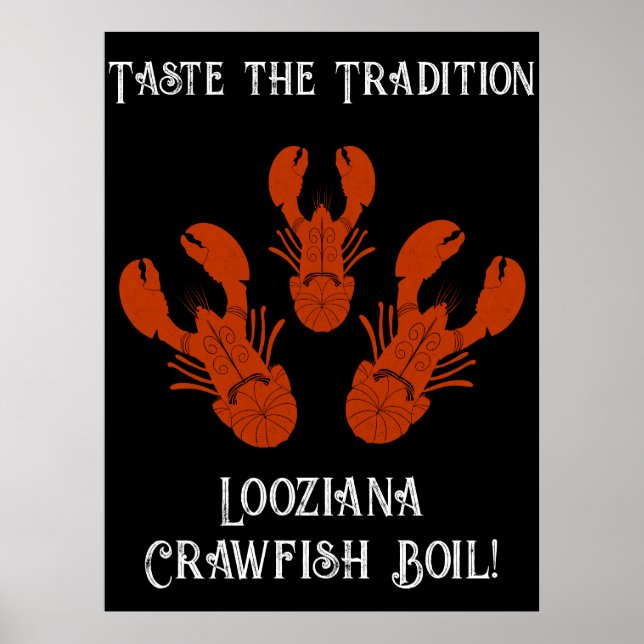Distressed Travel Cajun Louisiana-Crawfish Boil Poster (Vorne)
