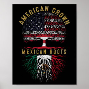 Distressed Tree USA-Flagge Amerikanisch Gewachsen Poster